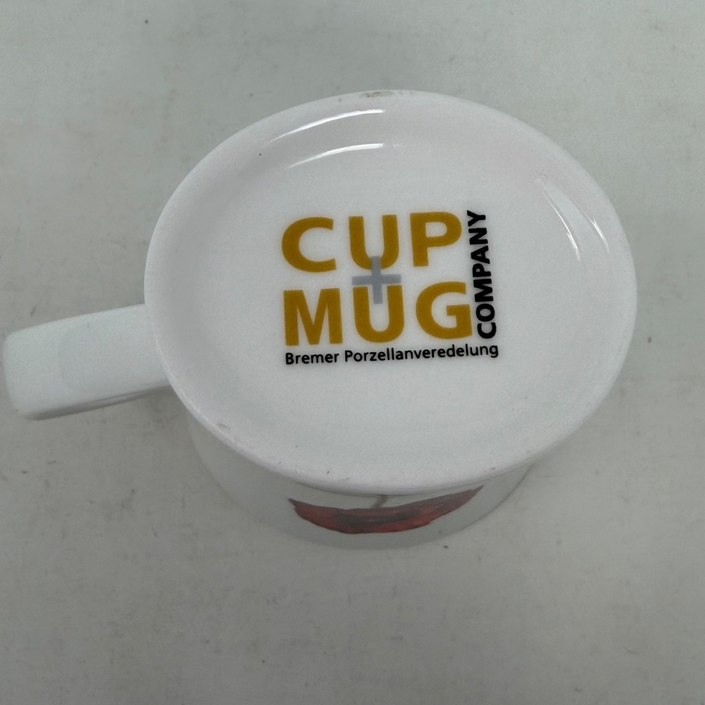 Cup + Mug Porcelain Coffee Tea Mug White Red Poppy Floral Cottagecore Euro Chic - Picture 8 of 12